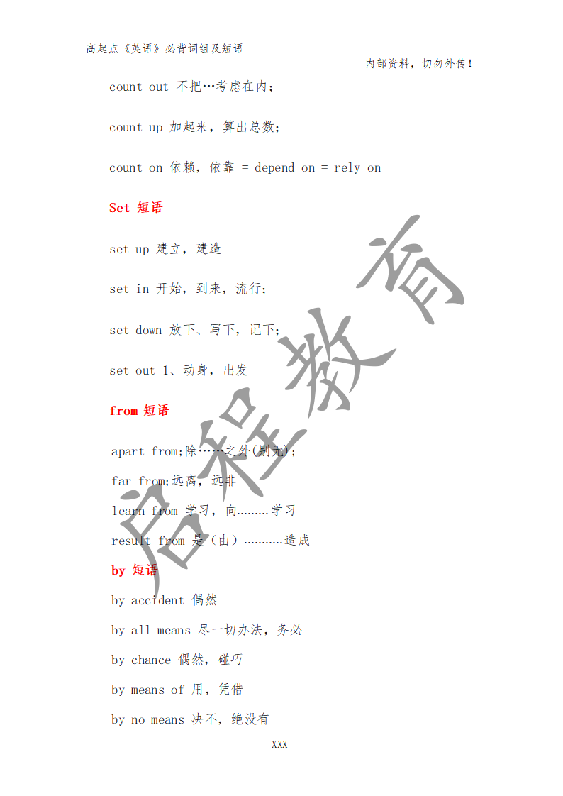 高起点《英语》必背词组及短语（理）(图21)