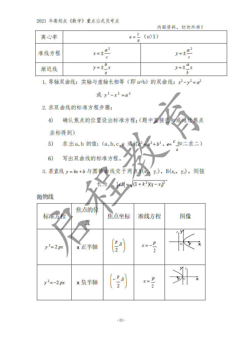 高起点《数学》重点公式及考点(图13)