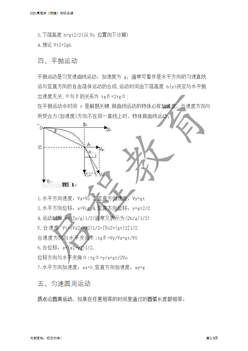 高起本《物理》知识总结(图3)