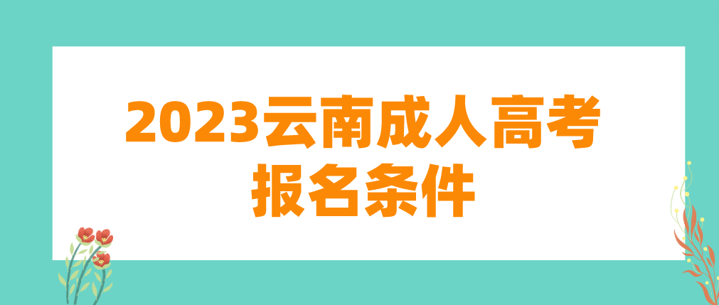 2023年云南成人高考普洱报名条件